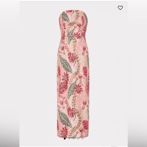 Milly Esmeralda  Sequins Strapless Floral Dress in Pink and Green